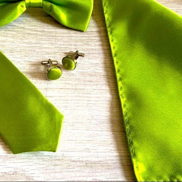 NEW Mens BowTie Handkerchief Necktie Cufflinks Set - Picture 5 of 6